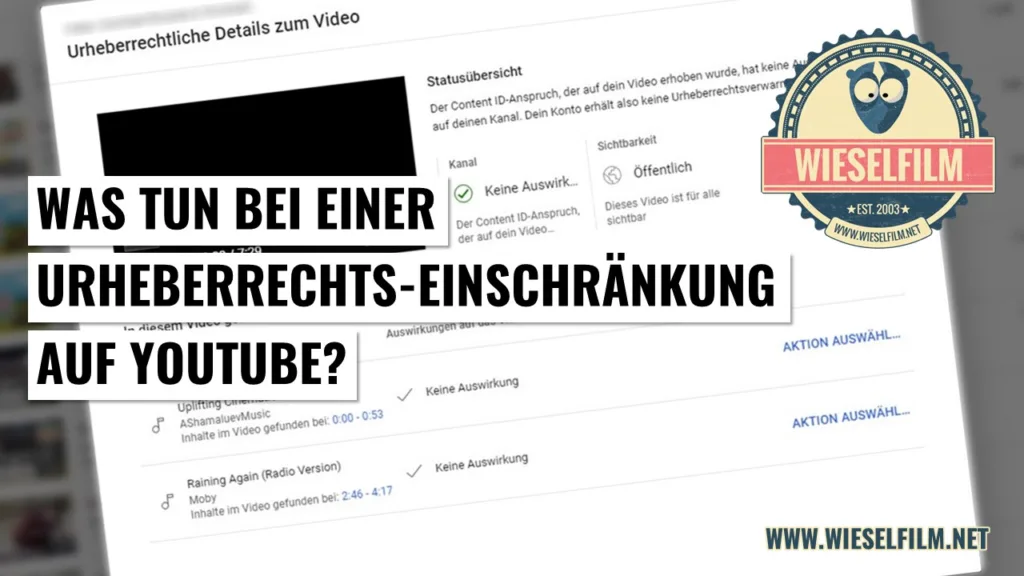 Was tun bei einer Urheberrechts-Einschränkung auf YouTube?